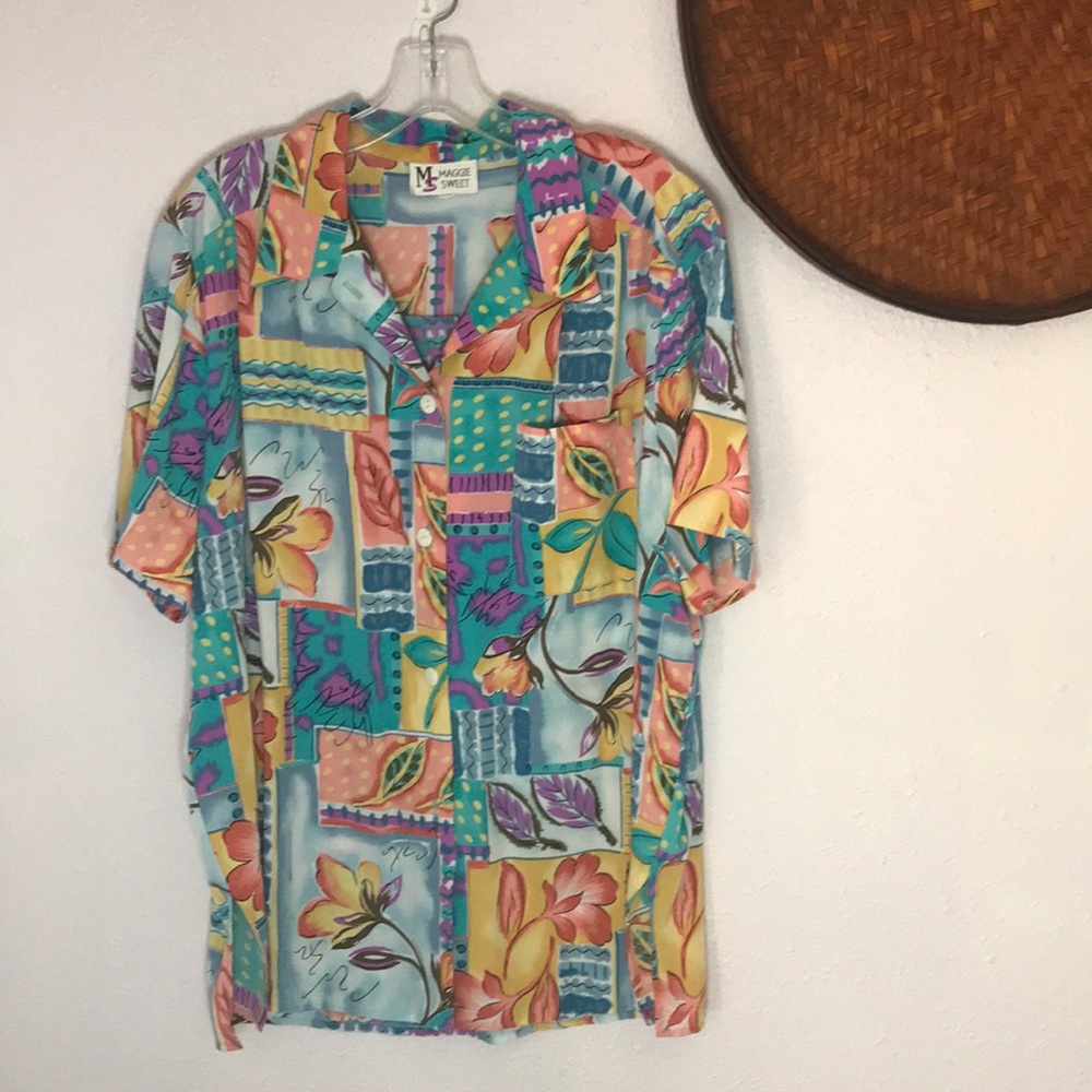 Vtg Polyester Statement Blouse - image 3